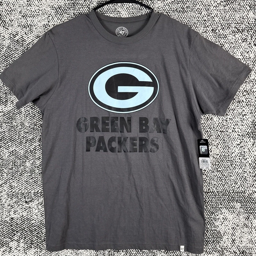 '47 Brand‎ Green Bay Packers Mens Medium T-Shirt Graphite All Pro Flanker NEW